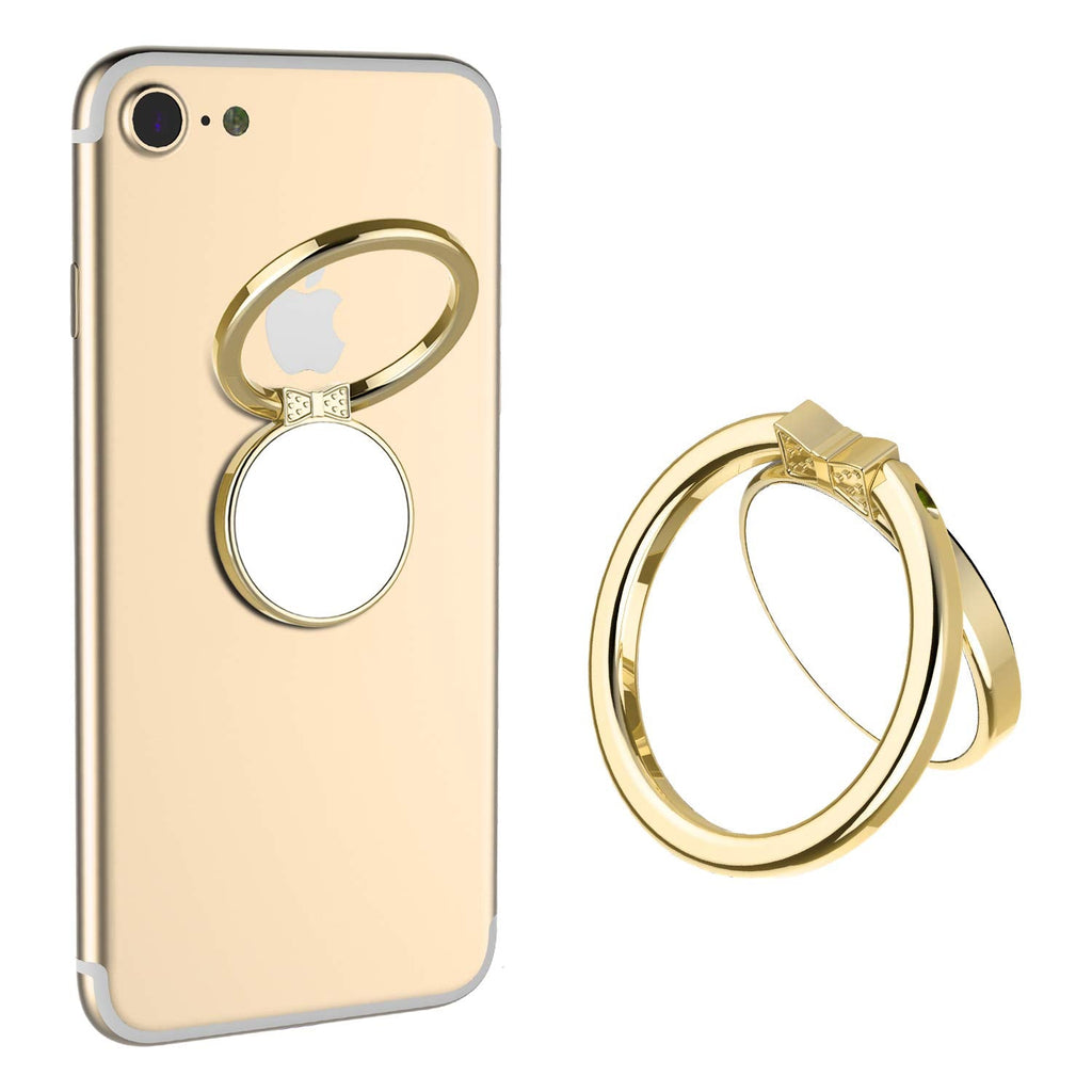 [Australia - AusPower] - Mirror Finger Ring Holder, ICEYA Cell Phone Ring Stand Holder 360°Rotation Case Ring Grip Mount for iPhone 7/7 Plus, Galaxy S8/S8 Plus and Other Smartphones (Gold) Gold 