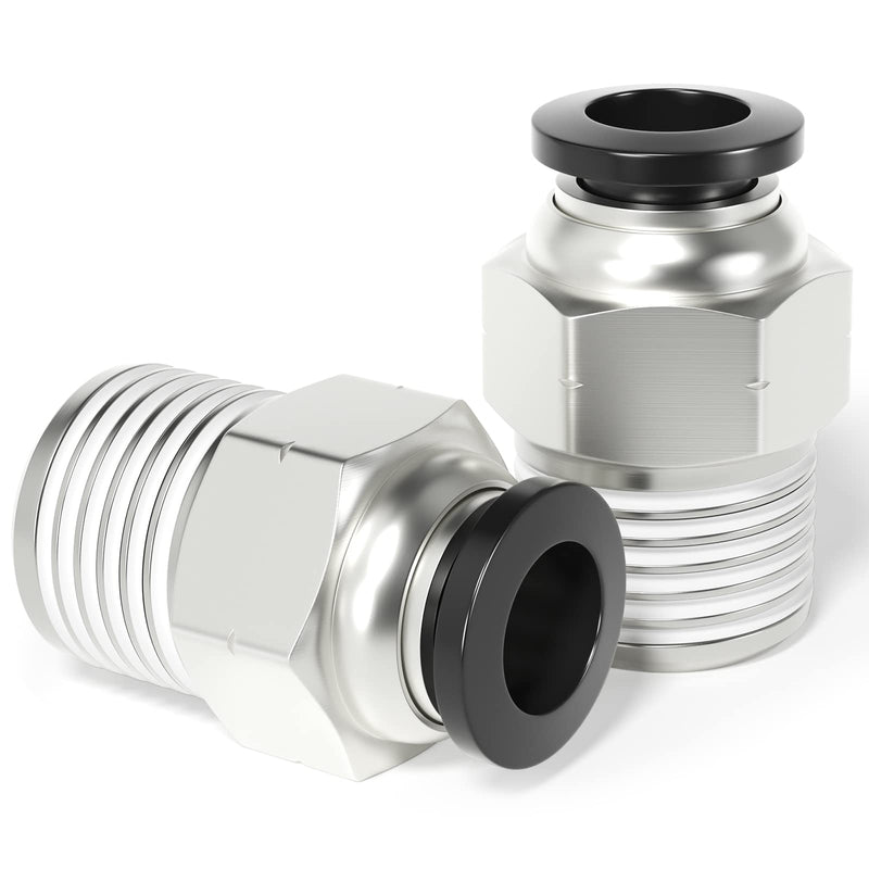 [Australia - AusPower] - TAILONZ PNEUMATIC Male Straight 1/4 Inch Tube OD x 1/4 Inch NPT Thread Push to Connect Fitting PC-1/4-N2 (Pack of 10) 1/4"OD x 1/4"NPT 
