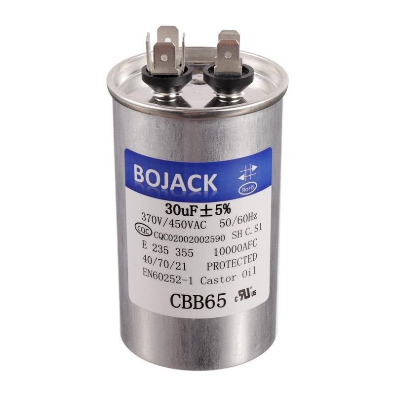 [Australia - AusPower] - BOJACK 30 uf MFD 370V 450V AC Motor and Fan Starting Round Capacitor 50/60 Hz CBB65 10000 AFC 