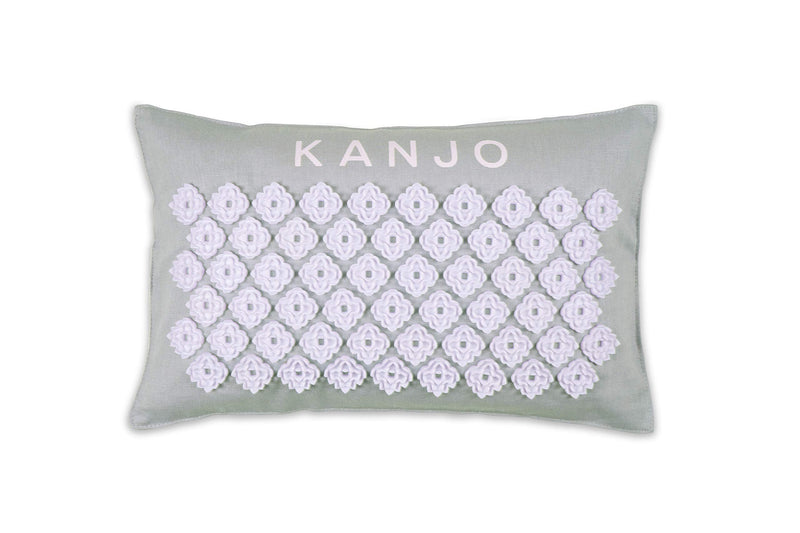 [Australia - AusPower] - Kanjo Aroma Mint Acupressure Pillow - 100% Cotton Linen Pillow with Natural Cork Filling - Aromatherapy Pillow for Back Pain and Neck Pain Relief 