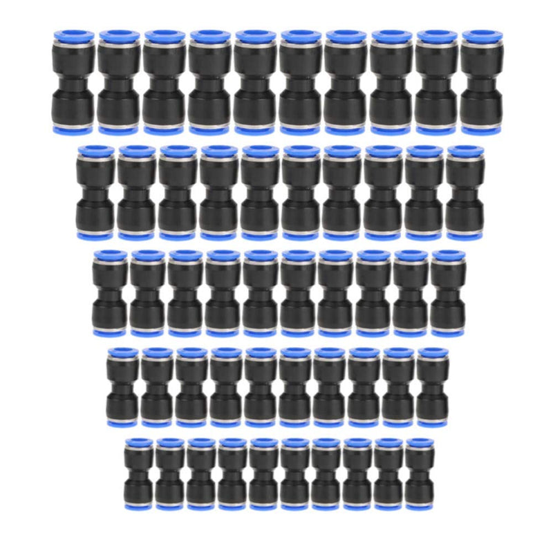 [Australia - AusPower] - Straight Push Connectors, 4/6/8/10/12 mm Quick Release Plastic Push to Connect Fittings Kit, 50 Pcs Air Line Fittings for 5/32 1/4 5/16 3/8 1/2 Tube 