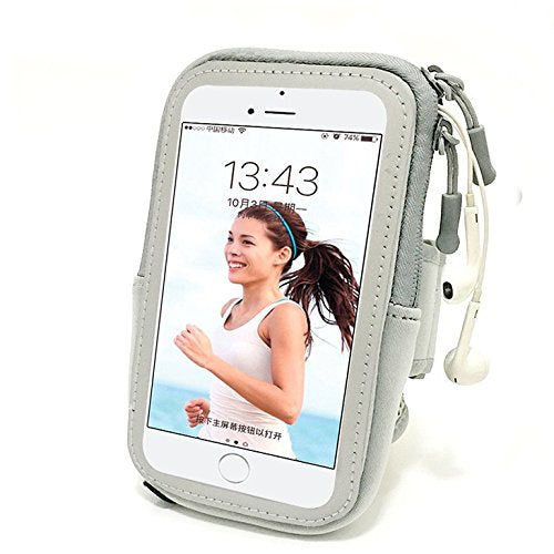 [Australia - AusPower] - Neoprene and Nylon Sports Armband Sweatproof Workout Running Gym Fitness Cell Phone Case for Samsung Galaxy S10 Plus/S9 Plus/Note 9/Note 8/iPhone Xs Max/8 Plus/7 Plus/Motorola Moto G7/LG G7(Gray) 