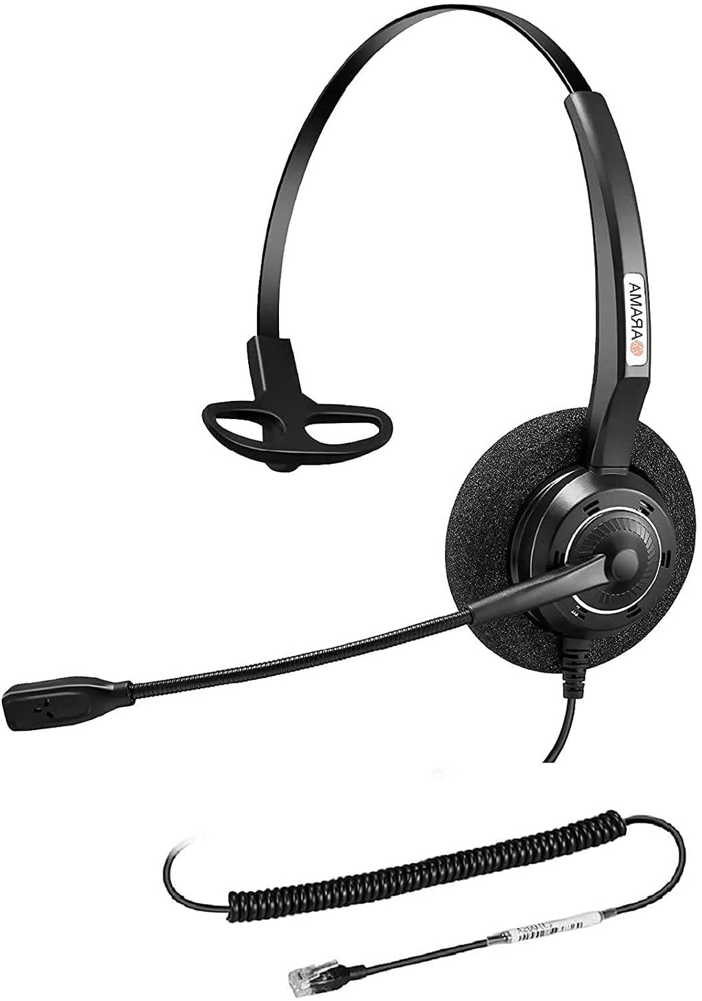 [Australia - AusPower] - Arama Phone Headset with Noise Canceling Mic & Mute Switch RJ9 Telephone Headset Compatible with Yealink T20P T21P T26P T23G T46G T48G T42S T46S Avaya 1608 9608 9611 Grandstream Panasonic Snom 