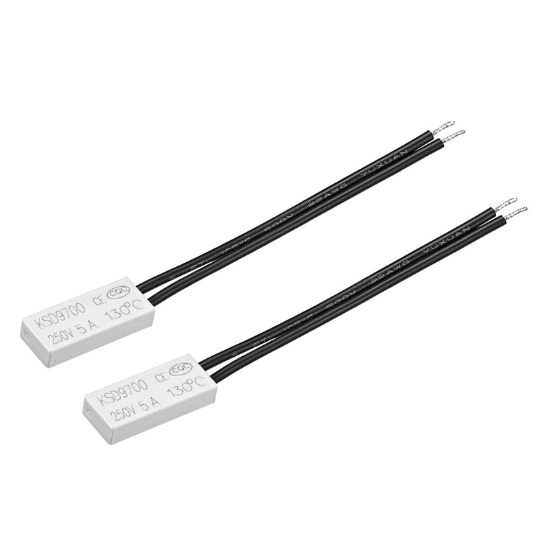 [Australia - AusPower] - uxcell Normally Close Temperature Switch, 130℃ N.C 5A Thermal Switch Thermostat Temperature Control Switch Controller 2pcs 