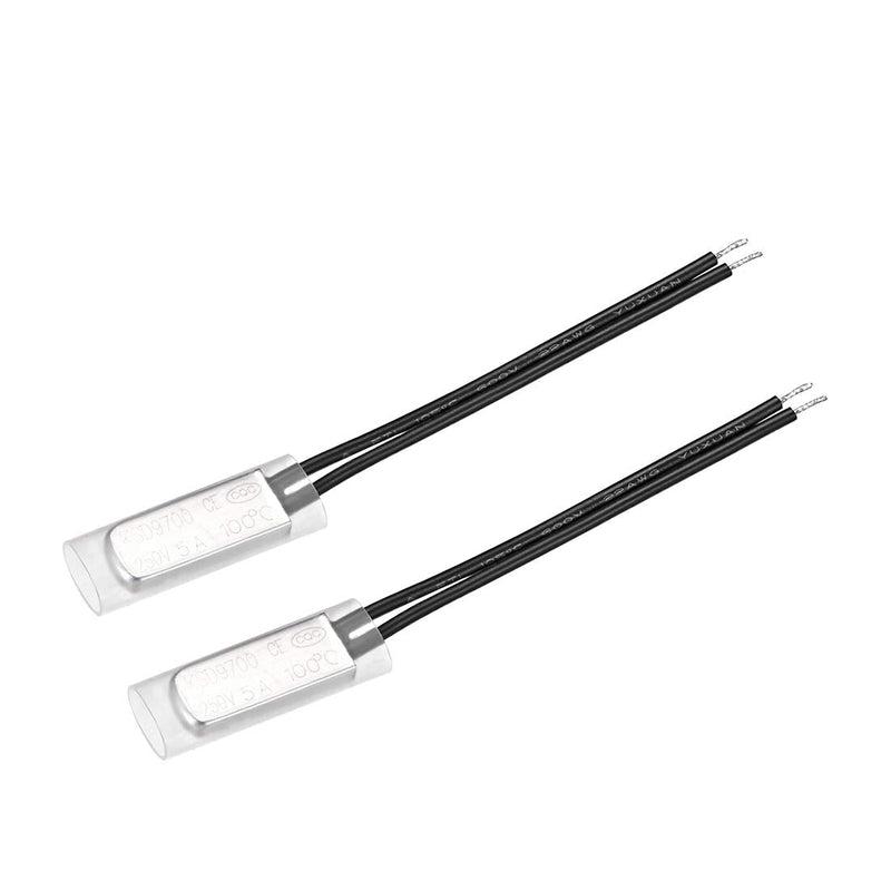 [Australia - AusPower] - uxcell KSD9700 Thermostat, 100℃ Normally Close Temperature Switch Thermal Switch, N.C 5A Metal Temperature Controller 2pcs 