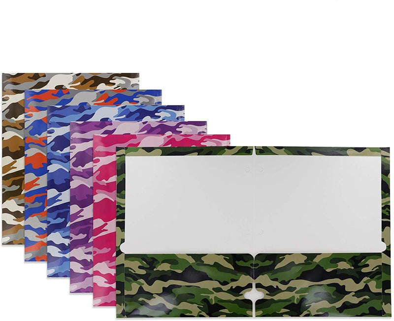 [Australia - AusPower] - Emraw Camouflage 2 Pocket Portfolio Two Pockets Folder Legal Document Organizer Designed for Home, Office, School, Classroom, Medical Records and More - Actual Colors May Vary (Pack of 6) 