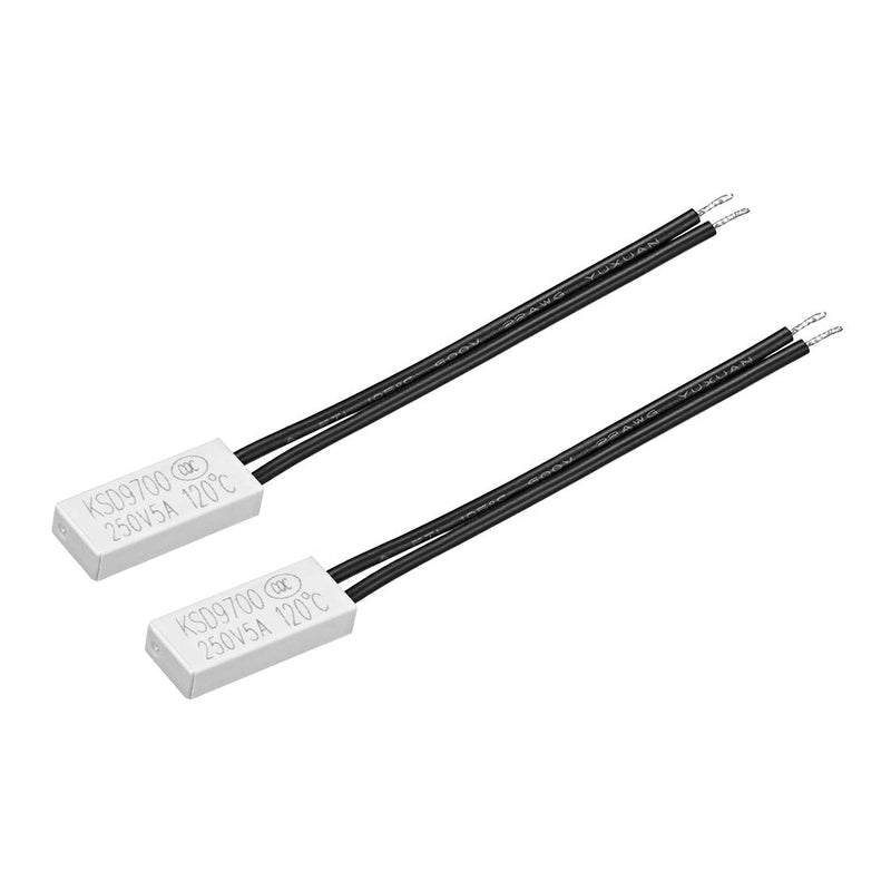 [Australia - AusPower] - uxcell Normally Close Temperature Switch, 120℃ N.C 5A Thermal Switch Thermostat Temperature Control Switch Controller 2pcs 