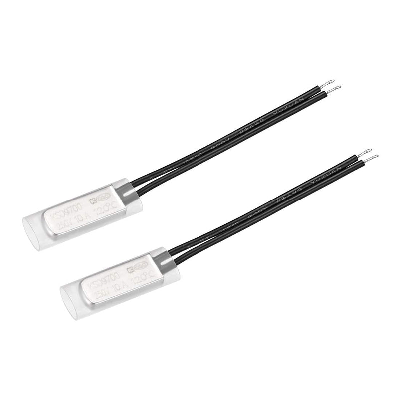[Australia - AusPower] - uxcell KSD9700 Thermostat, 120℃ Normally Close Temperature Switch Thermal Switch, N.C 10A Metal Temperature Controller 2pcs 