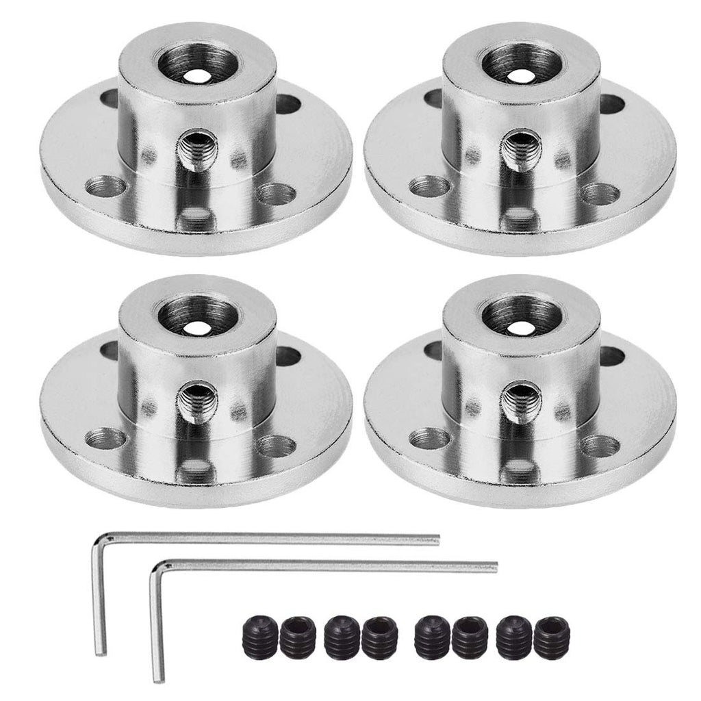 [Australia - AusPower] - 4 Pack 8mm Flange Coupling Connector, Rigid Guide Steel Model Coupler Accessory, Shaft Axis Fittings for DIY RC Model Motors, High Hardness Coupling Connector-Silver. 