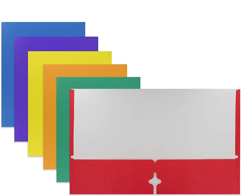 [Australia - AusPower] - Emraw 2 Pocket Portfolio Two Pockets Folder Legal Document Organizer Designed for Home, Office, School, Classroom, Medical Records and More - Assorted Color (Pack of 6) 