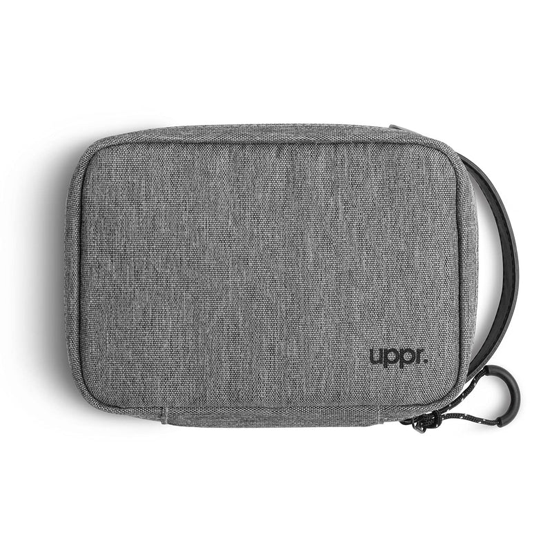 [Australia - AusPower] - UPPERCASE Organizer 7.5 Portable Electronic Accessories Travel Pouch with Leather Handle Compatible with Laptop Accessories, Chargers, Tech Gears, Gadgets, Cables, Cords, Power Bank (New Black Label) 