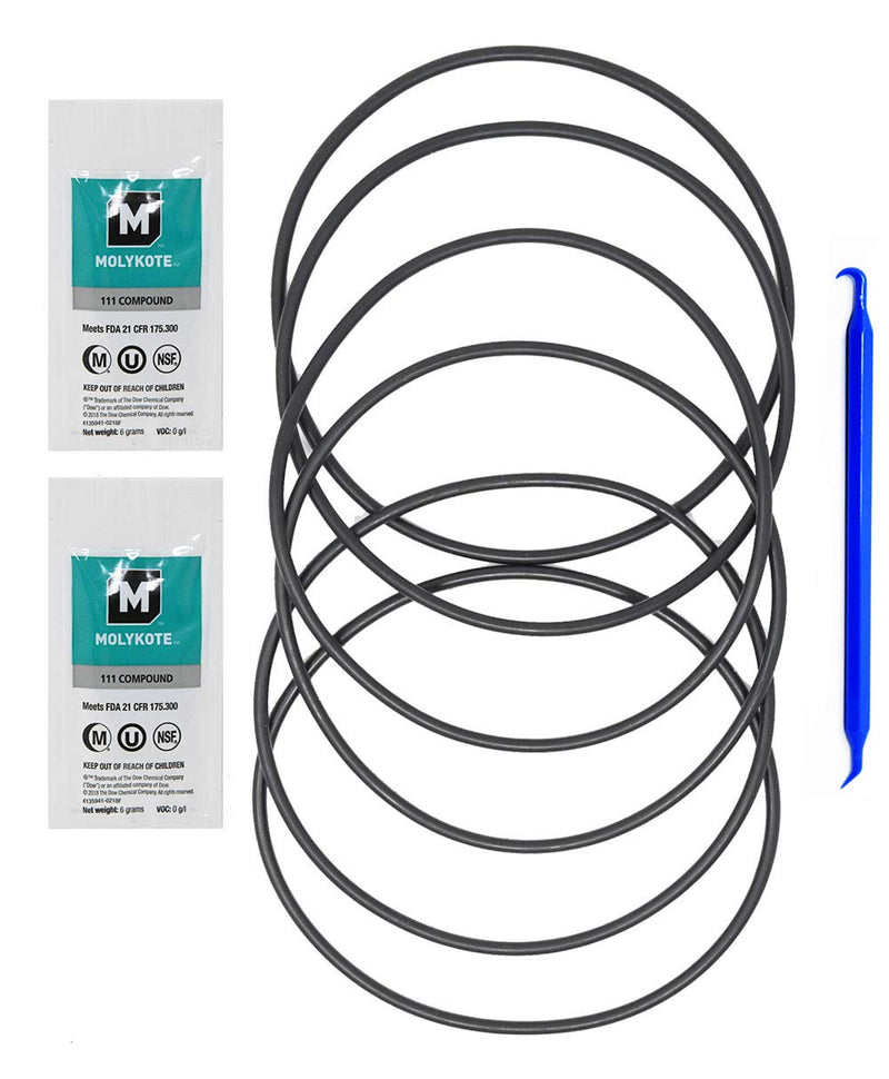[Australia - AusPower] - Kinetic Wares 151122 Oring Compatible with Big Blue, Pentek Pentair O-Ring OEM Size 6 Pcs w/Dow Molykote 111 O-Ring Lubricant and Scratch Free O-Ring Pick KW-151122-KIT 