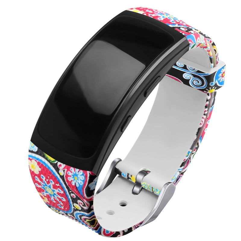 [Australia - AusPower] - OenFoto Compatible Gear Fit2 Pro/Fit2 Band, Replacement Silicone Accessories Strap Samsung Gear Fit2 Pro SM-R365/Gear Fit2 SM-R360 Smartwatch -Marine Fish Pattern 