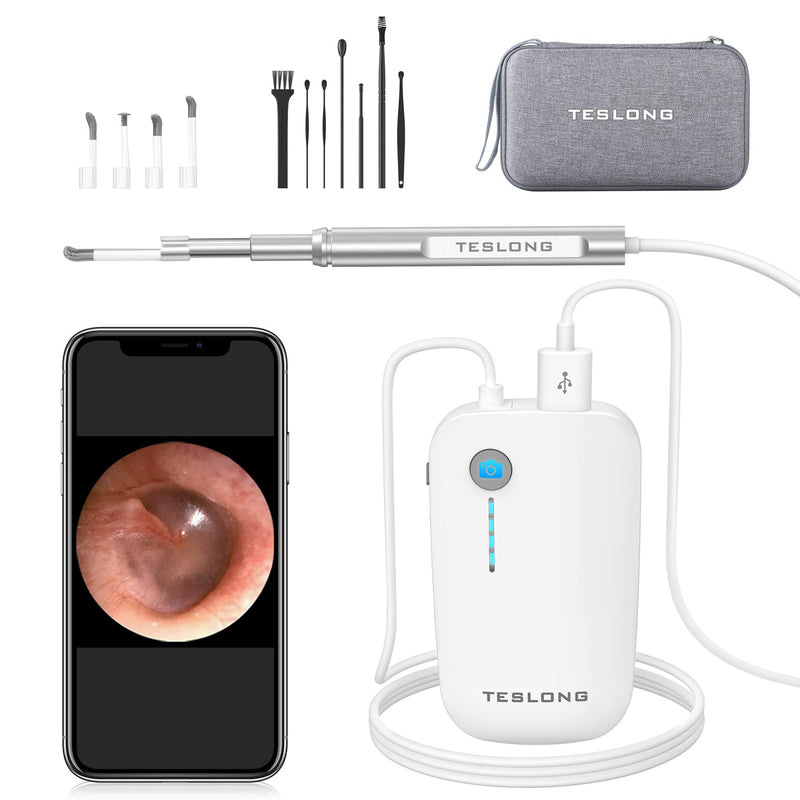 [Australia - AusPower] - Teslong Digital Otoscope with Ear Wax Remover, Teslong Ear Camera with Ear Wax Removal Tools, Video Ear Scope Otoscope with Light for iPhone, iPad, Android Phone, USB, Ear Picks, Waterproof, 1080p HD 