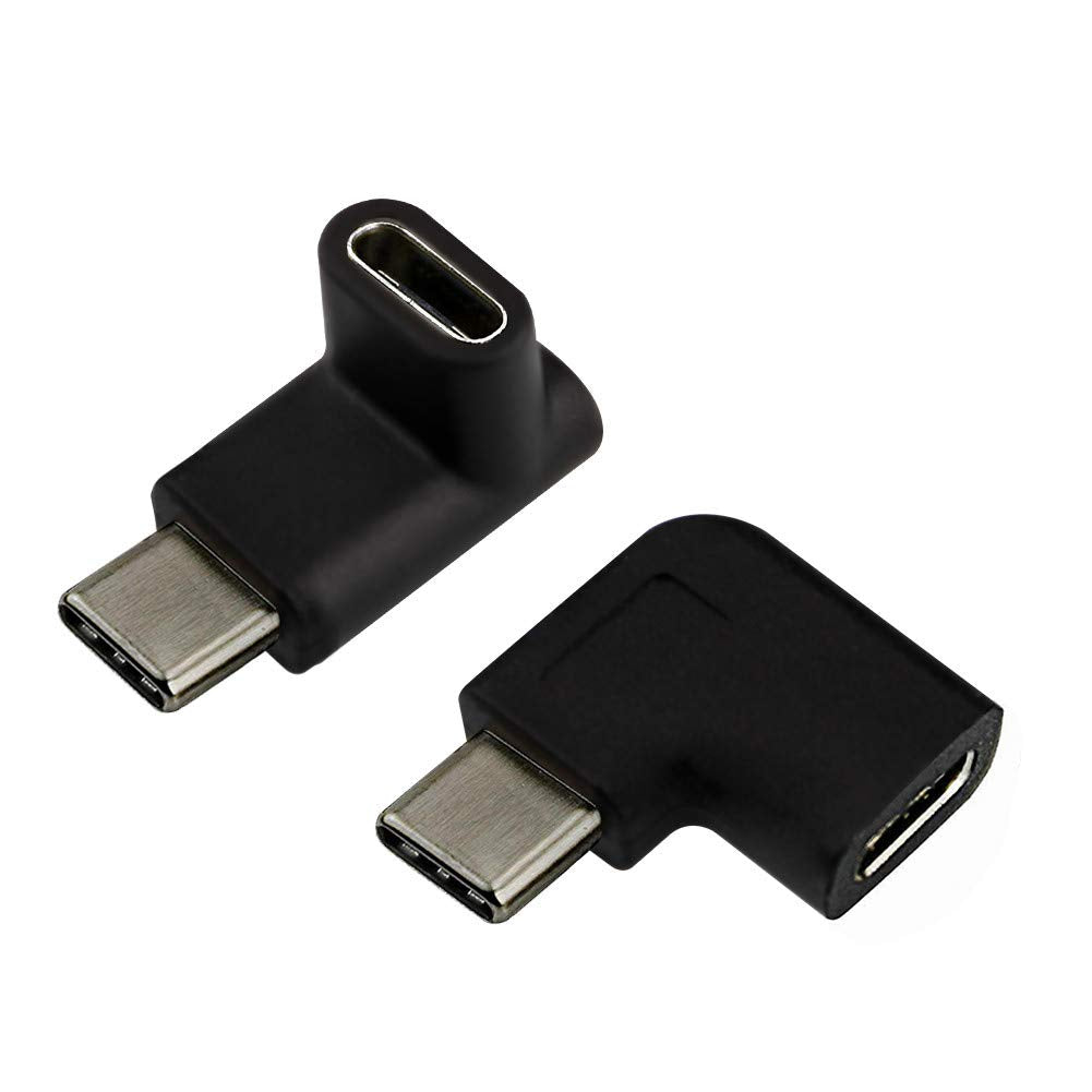 [Australia - AusPower] - USB C Male to Female Adapter, Type C 90 Degree Angled Right & Left and Up & Down Extension Connector for Laptop & Tablet & Mobile Phone by Oxsubor (2PACK) 