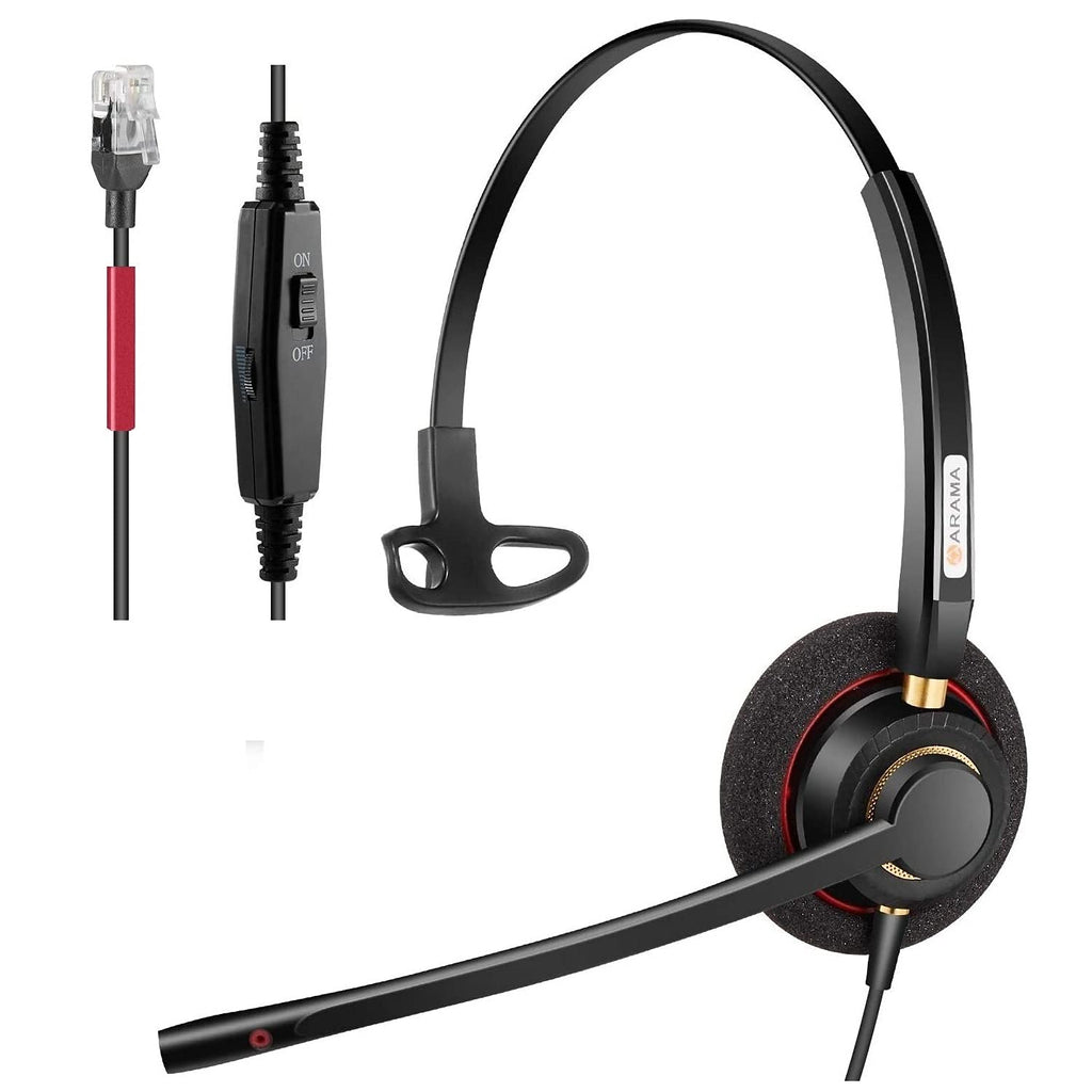 [Australia - AusPower] - Arama Cisco Phone Headset with Noise Canceling Microphone Mute Switch Telephone Headset Compatible with Cisco IP Phones: 6941, 7841, 7861, 7941, 7942, 7945, 7960, 7961, 7962, 7965, 8811, 8841, 8845 
