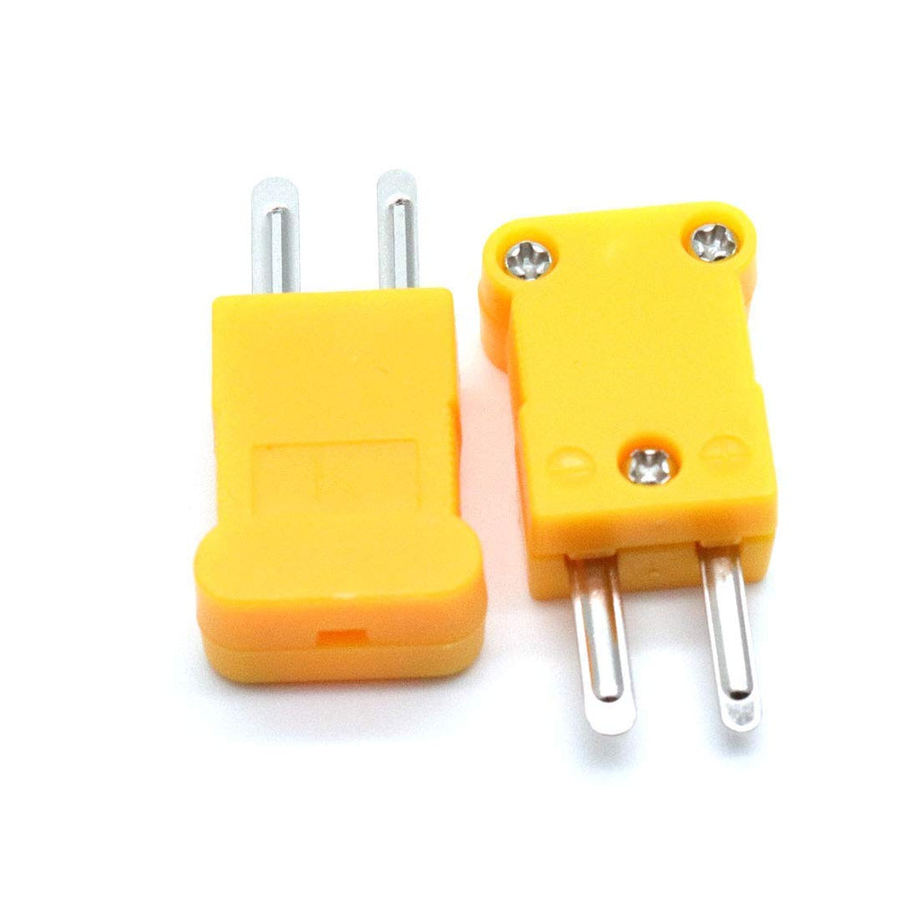 [Australia - AusPower] - Xnrtop 12pcs Mini Plastic 2-Pin K-Type Male Thermocouple Wire Connector, Cable Connector Wire Plugs Yellow 