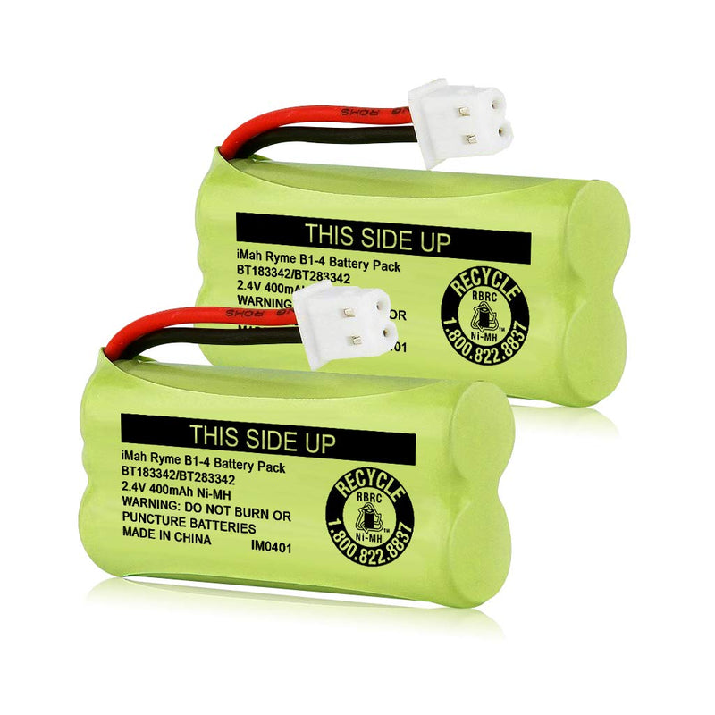 [Australia - AusPower] - iMah BT183342/BT283342 2.4V 400mAh Ni-MH Battery Pack, Also Compatible with AT&T VTech Cordless Phone Batteries BT166342/BT266342 BT162342/BT262342 2SN-AAA40H-S-X2, Pack of 2 