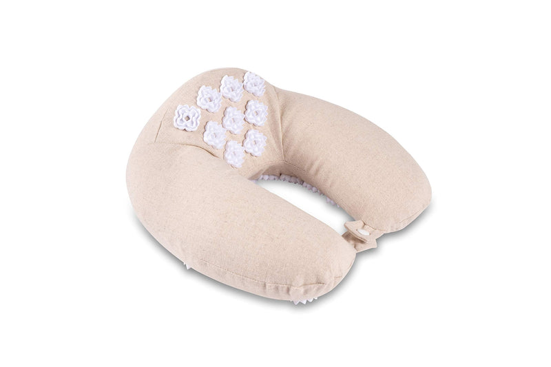 [Australia - AusPower] - Kanjo Memory Foam Acupressure Neck Pillow - High Density Memory Foam Core - Travel Accessory Pillow - Relieves Neck Pain and Back Pain - Includes Carry Bag - FSA & HSA Eligible 