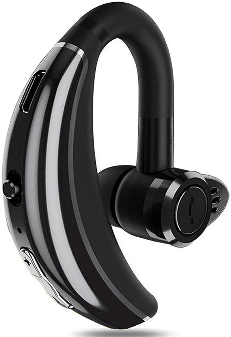 [Australia - AusPower] - Bluetooth Earpiece Voice Command Bluetooth Headset Noise Cancelling Wireless Headset in-Ear Headphone Business Earphones Compatible with Android iOS Smart Phones Laptop for Office Driver Trucker Black 