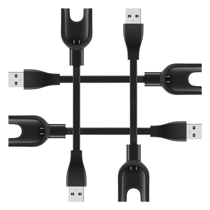 [Australia - AusPower] - MiPhee Charger Cable for Mi Band 3 USB Charging Xiaomi 3 Smartwatch, 4-Pack 