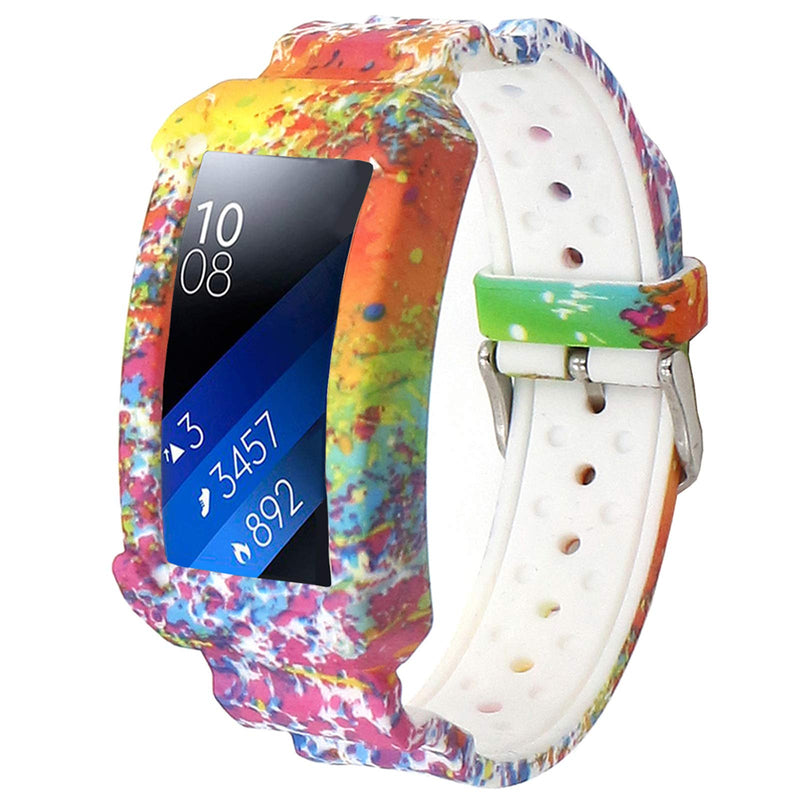 [Australia - AusPower] - Veczom for Gear Fit 2 Bands Gear Fit2 Pro Band Silicone Strap Compatible with Samsung Gear Fit 2 Pro SM-R365/Gear Fit2 SM-R360 Smartwatch Fitness Wristband with Frame Accessories (Colorful) Colorful 