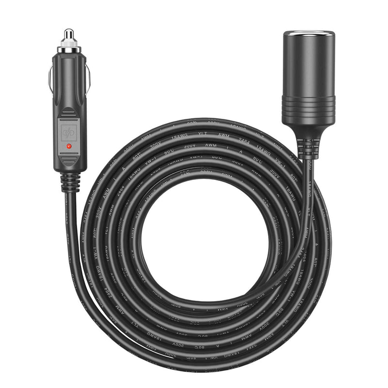 [Australia - AusPower] - Car Charger Extension 5M Cable - Extra Long Cable 5.0 Metre with Female Inline Socket Connector Suitable to Power Tyre Inflators Vacuum Cleaners and Other Portable Equipment Durable Power Supply Lead. 