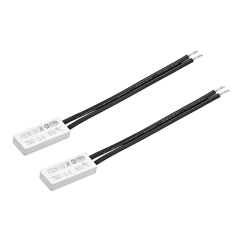 [Australia - AusPower] - uxcell KSD9700 Thermostat, 55℃ Normally Open Temperature Switch, N.O 5A Thermal Switch Temperature Controller 2pcs 