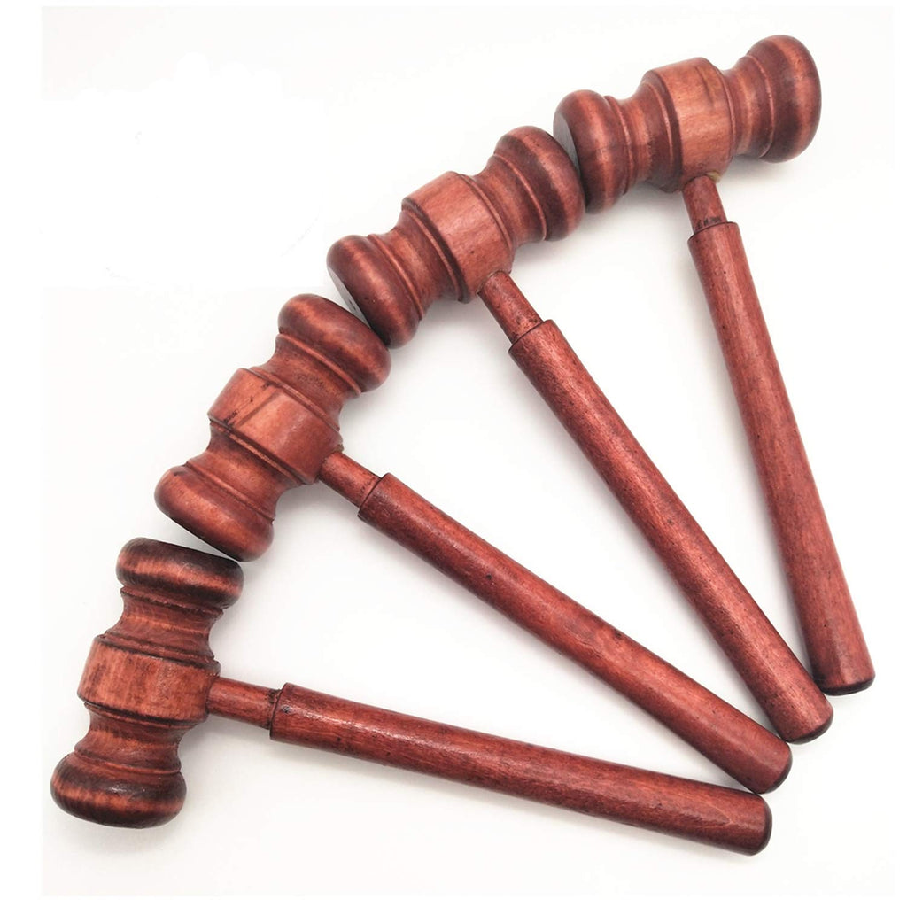 [Australia - AusPower] - 4PCS Mini Wooden Gavel Toy Cosplay Lawyer Judge Auction Sale Judge Gavel Costume Accessory Unique Craft Gifts Toys, 6.7 Inch Long 