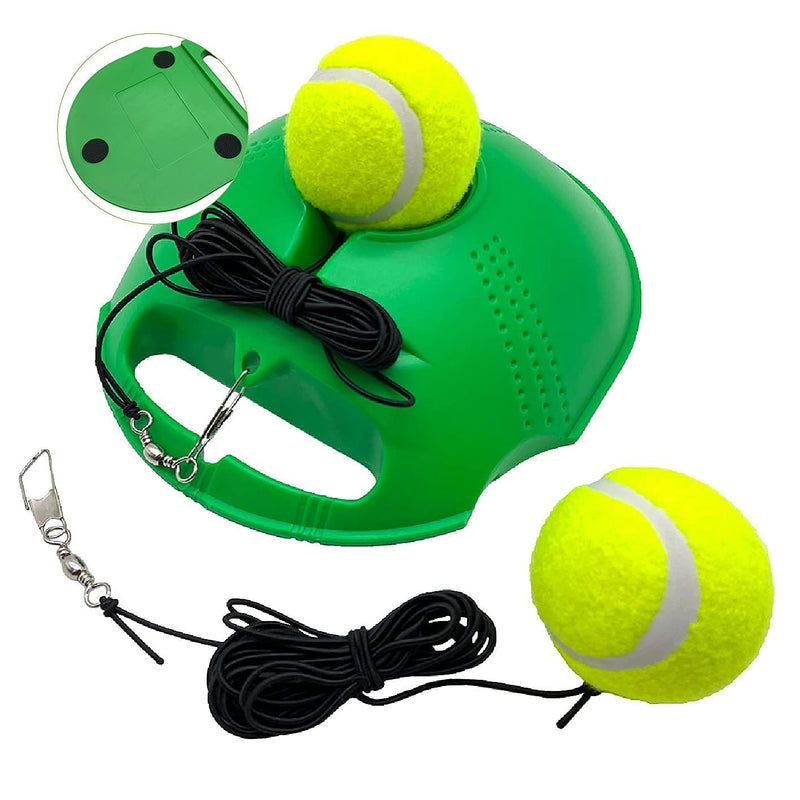 [Australia - AusPower] - TaktZeit Tennis Trainer Self Training Rebound Baseboard Tennis Training Gear with 2 String Balls Green 
