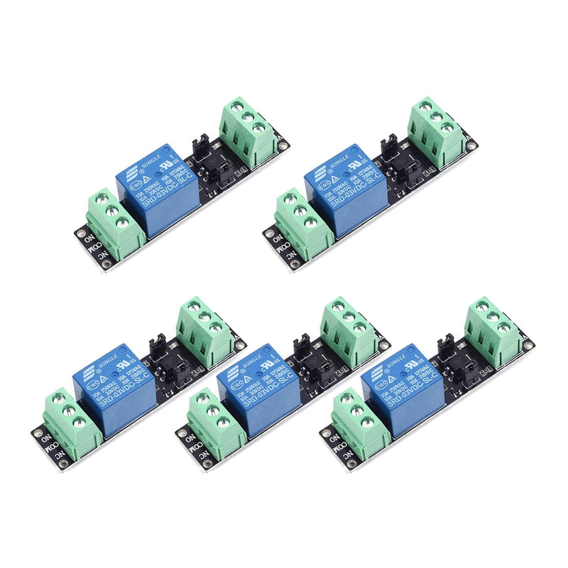 [Australia - AusPower] - Onyehn 1 Channel DC 3V Relay High Level Driver Module Optocoupler Relay Module Isolated Drive Control Board for Arduino (Pack of 5) 