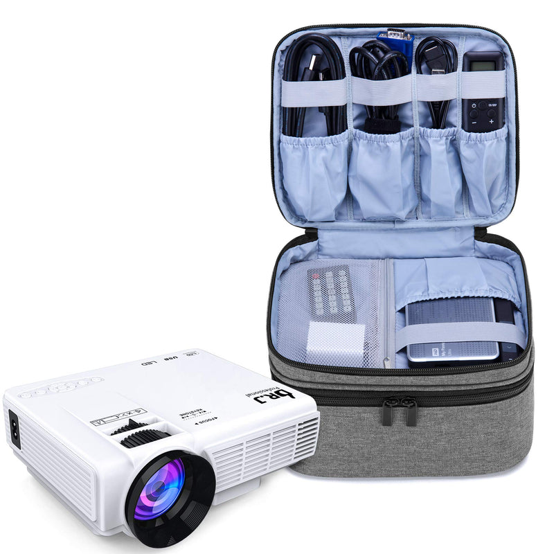 [Australia - AusPower] - Luxja Carrying Bag for DR.J Mini Projector, Portable Case for DR.J Projector and Accessories, Gray 