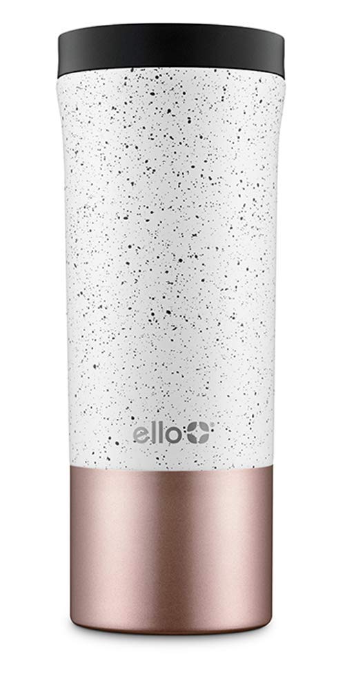 [Australia - AusPower] - Ello Miri Vacuum Insulated Stainless Steel Travel Coffee Mug - Travel Tea Mug, 16 oz, Speckle Rosegold 1 Count (Pack of 1) 