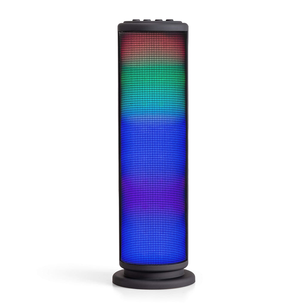 [Australia - AusPower] - Riptunes Portable Bluetooth Speaker, Wireless Speakers, Mini Tower Speaker with Colorful Lights, Aux-in, Micro SD, USB, Hands-Free Speakerphone and FM Radio - Black 