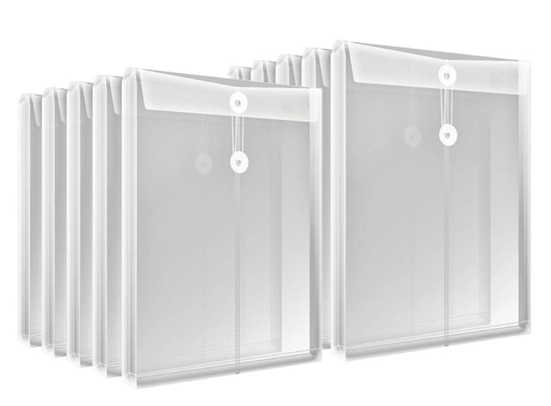 [Australia - AusPower] - Letter Size Clear Plastic String Envelopes with Expansion File Paper Project Folder Envelope Holder 10Pcs 