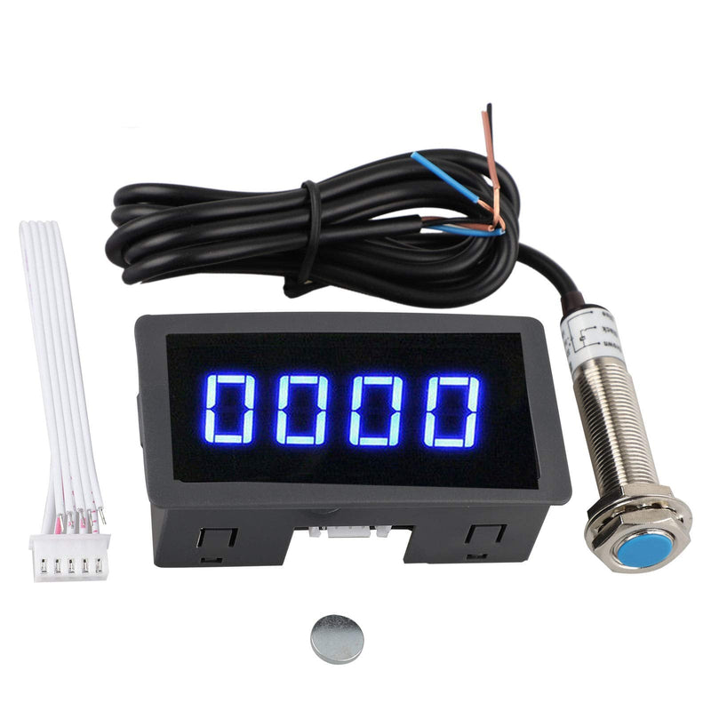 [Australia - AusPower] - EEEkit 4 Digital Red/Blue LED Tachometer RPM Speed Meter + Hall Proximity Switch Sensor NPN Led Panels Digital Led Module Blue 