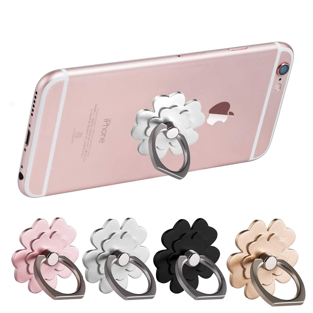 [Australia - AusPower] - Cell Phone Ring Holder Stand Finger Rings Grip Car Mount 360° Rotation Kickstand Compatible for iPhone Xs X 11 8 7 7s 6 6s Samsung Galaxy S8 S7 S6 LG HTC Google Nexus Flower (4 Pack) 