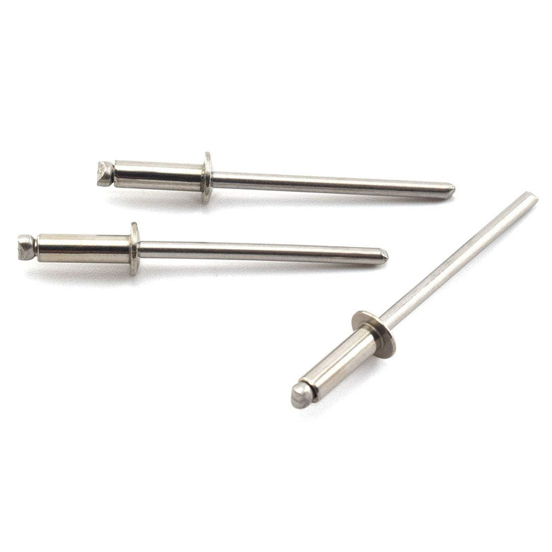 [Australia - AusPower] - SDTC Tech Stainless Steel Blind Rivets 1/8" x 3/16" (4-3) Open End Type Pop Rivet Grip Range 1/8-3/16 inch (50 pack) 4-3 50pack 