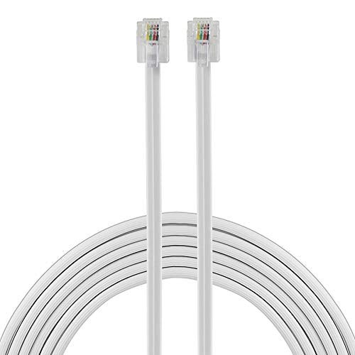 [Australia - AusPower] - Power Gear Telephone Line Cord, 2 Pack, 25 Feet, Phone Cord, Modular Jack Ends, Works for Phone, Modem or Fax Machine, For Use in Home or Office, White, 46071 25 ft 