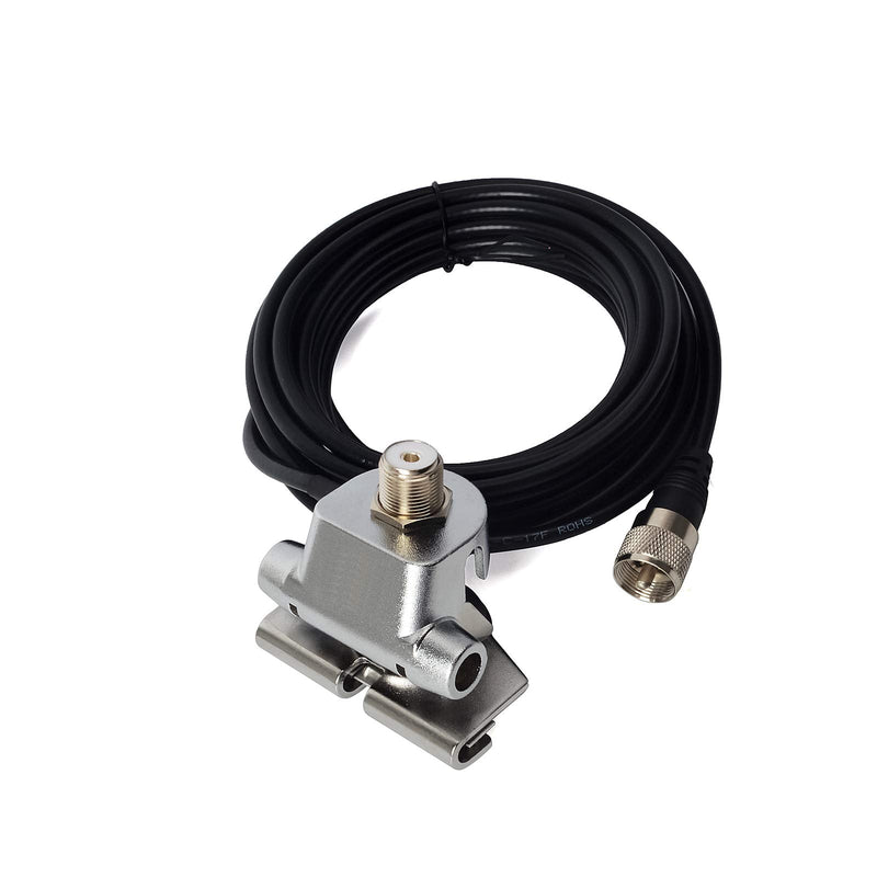 [Australia - AusPower] - HYS Mobile Radio Antenna Mount Base Clip Trunk Lid Hatchback Bracket with SO239 to PL-259 Connector,16.4Ft of RG-58 Coax Cable 