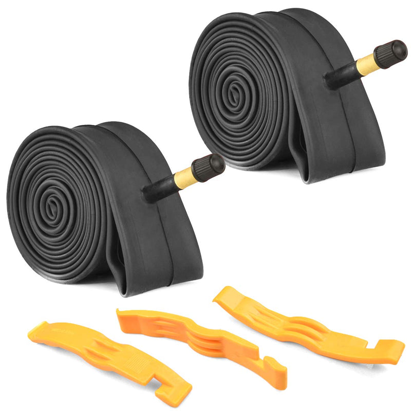 [Australia - AusPower] - 2 Pack Bike Tube with 3 Tire Levers, Bicycle Inner Tube Tyres Road MTB Bike Interior Tire Tube Anti Puncture Tube for Bike Bicycle Tire 