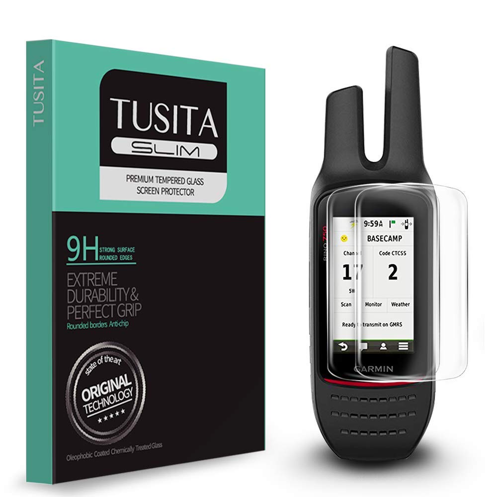 [Australia - AusPower] - [2-PACK] TUSITA Tempered Glass Screen Protector Bundle Compatible with Garmin Rino 750 755T - HD Clarity Protective Film - Handheld GPS Navigator Accessories 