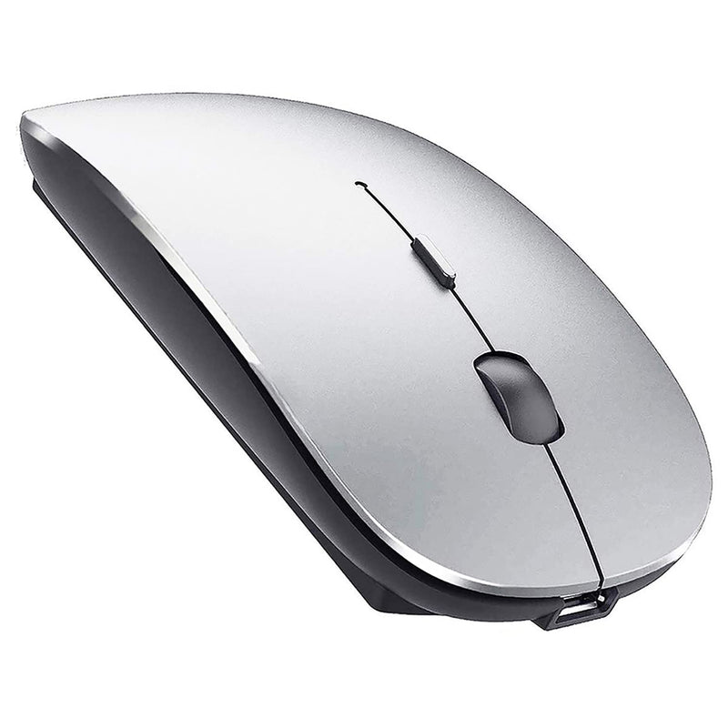 [Australia - AusPower] - Rechargeable Wireless Mouse for MacBook Air MacBook Pro Mac iMac Laptop Chromebook Win8/10 Desktop Computer PC HP DELL (Gray Black) Gray Black 