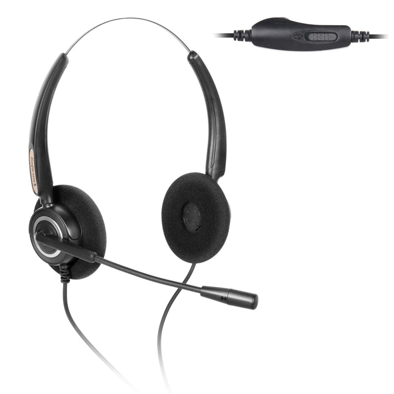 [Australia - AusPower] - Volume+Mute for Microphone +Corded RJ9 Phone Headset Binaural with Noise Canceling Microphone ONLY for Cisco IP Phones: Such as 6941 7942 7971 8841,8845, 8851, 8861,8945, 8961, 9951, 9971 etc Binaural W/Volume/Mute-ONLY For Cisco Phones 