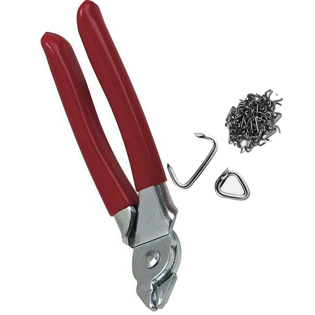 [Australia - AusPower] - Bend Hog Ring Pliers 400 Rings 3/4 Kit for Automotive Upholstery Supplies Tools 
