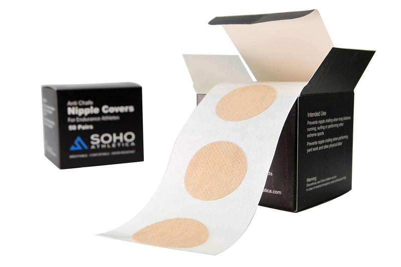 [Australia - AusPower] - 50 Pairs of Men's Nipple Covers for Running, Prevent Joggers Nip, Stops Nipple Chafing During Sport, Ease and Prevent The Pain of Runners Nipple - by SOHO Athletica 