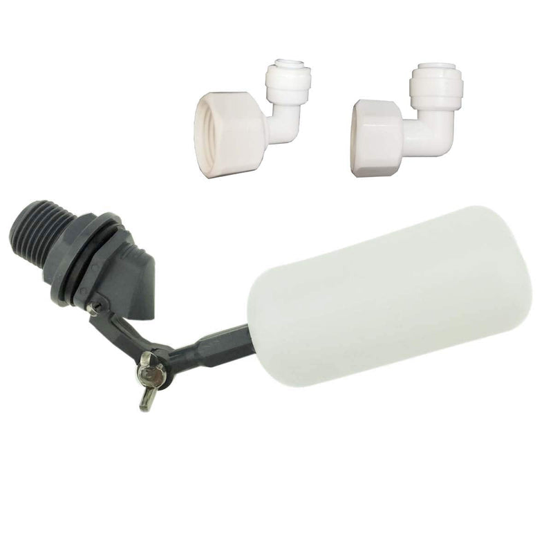 [Australia - AusPower] - YZM Water Filter PVC Mini Float Valve, Tank Mount, Adjustable Arm, for tubing OD 1/4" or 3/8" Used for RO System Refrigerator ice Maker Coffee Machine Fish Aquarium. (1/2” Thread Connector) 1/2” thread connector 