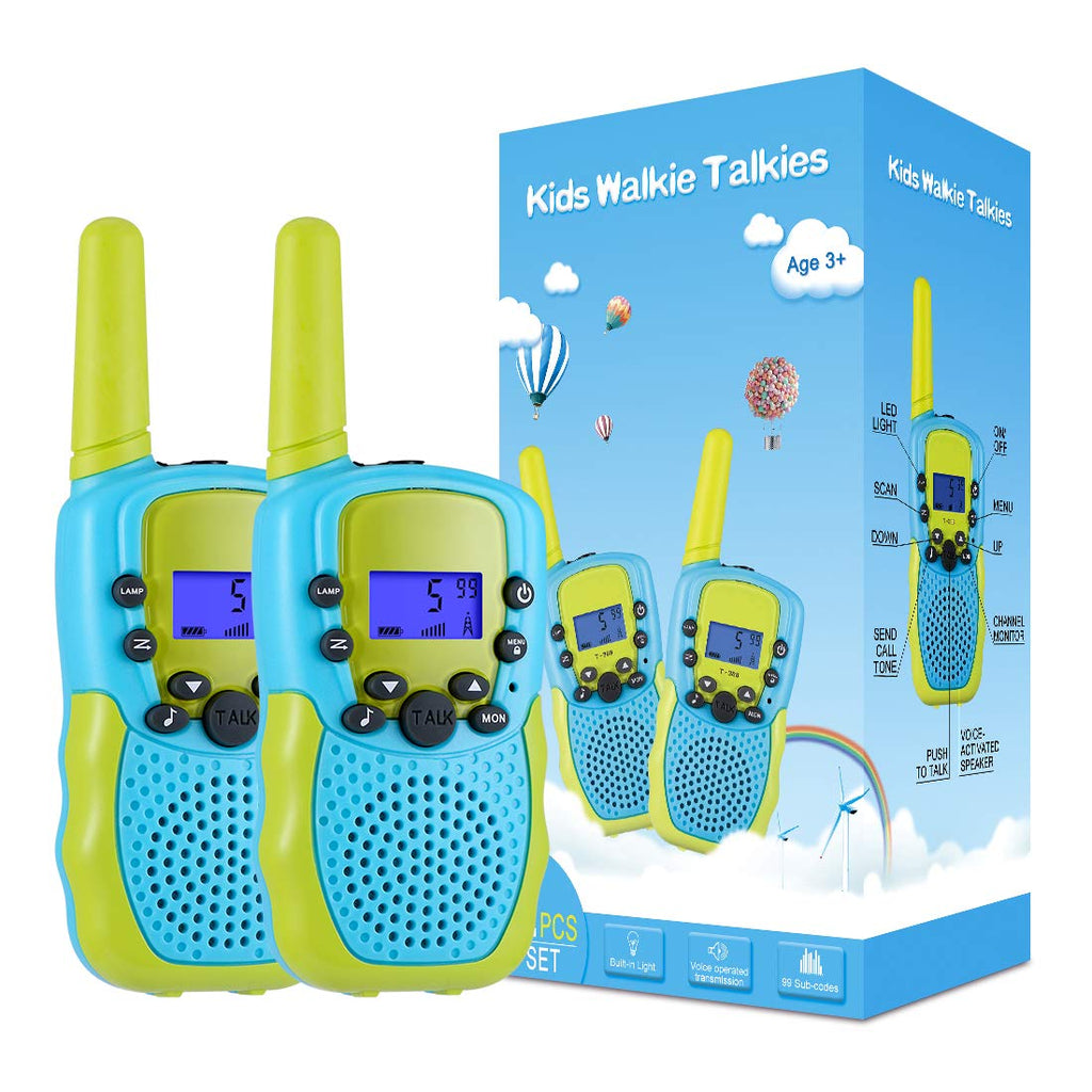 [Australia - AusPower] - Selieve Toys for 3-12 Year Old Boys Girls, Walkie Talkies for Kids 22 Channels 2 Way Radio Toy with Backlit LCD Flashlight, 3 Miles Range for Outside, Camping, Hiking Blue 