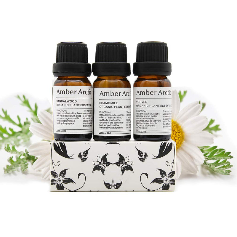 [Australia - AusPower] - Vetiver Sandalwood Chamomile Essential Oil Set, 100% Pure Aromatherapy Essential Oils for Diffuser, Massage, Skin Care - 3 X 10ml 