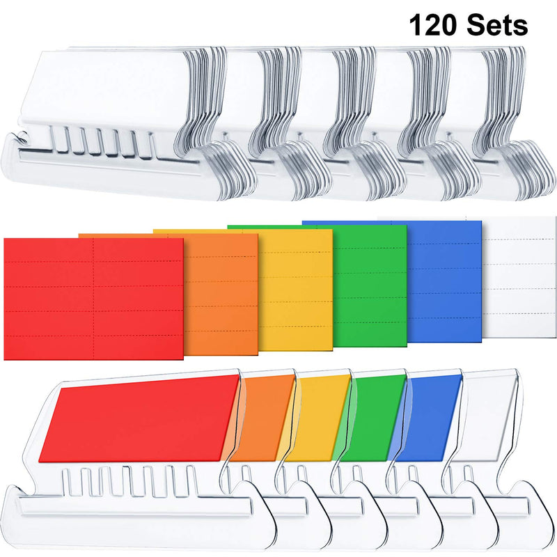 [Australia - AusPower] - Jovitec 120 Sets 2 Inch Hanging Folder Tabs and Multicolor Inserts for Quick Identification of Hanging Files, Easy to Read (Angle Design) 